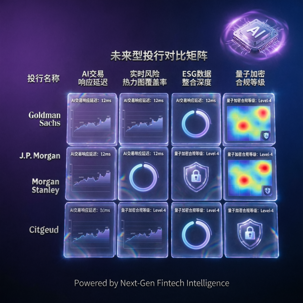 Futuristic prop firm comparison matrix showing Apex vs competitors