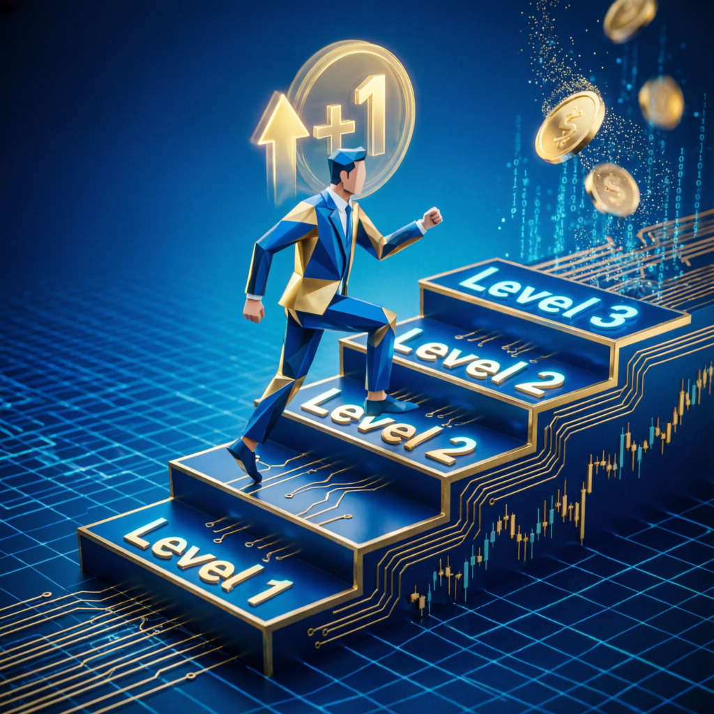 Trader progressing through evaluation levels to get funded account