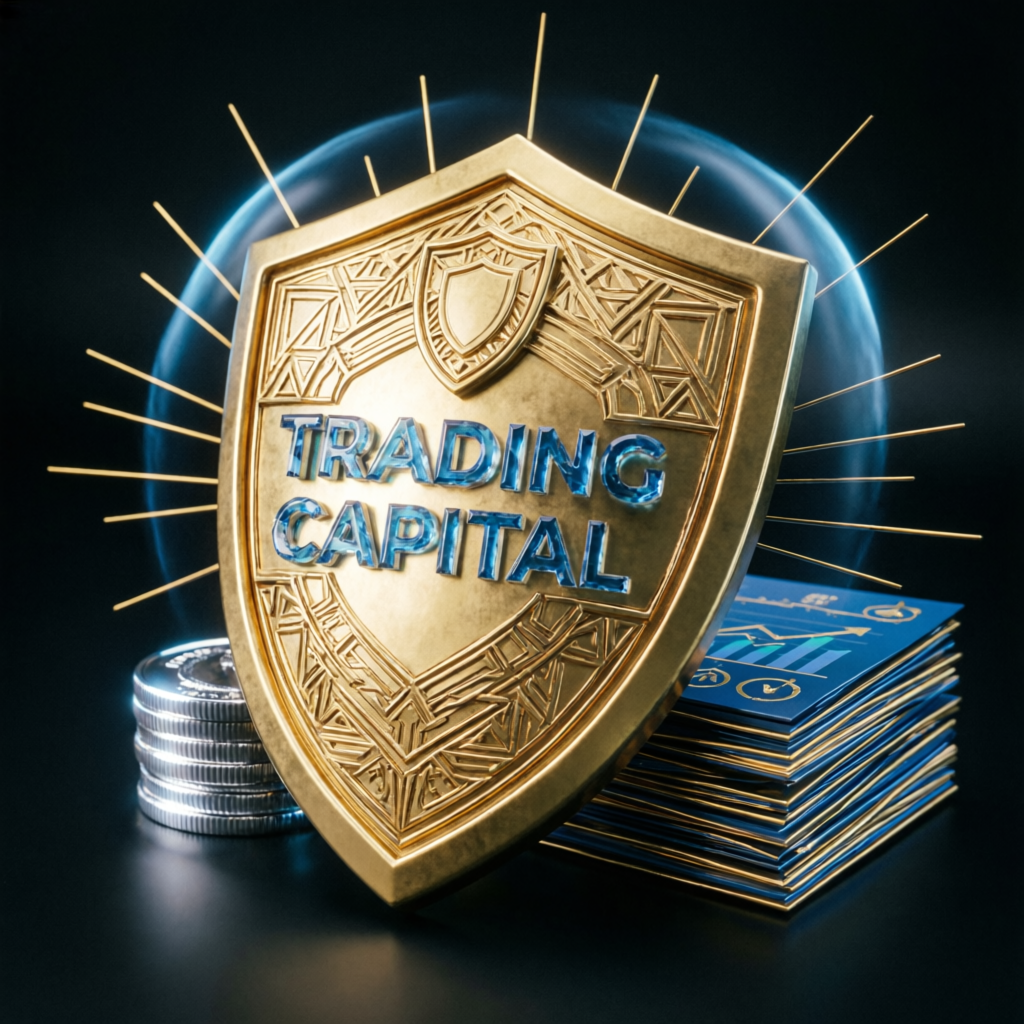 Trading capital protection shield representing risk management in prop firm trading