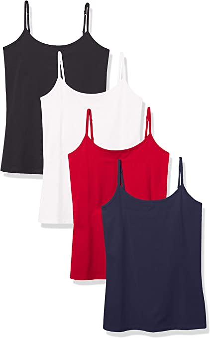 Amazon Essentials, canotte donna con spalline sottili in confezione multipla