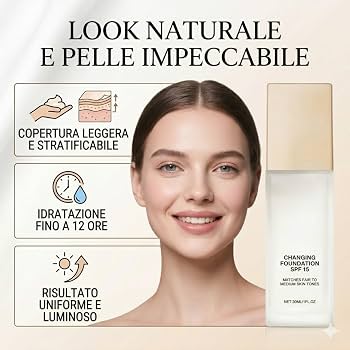 Miraglow fondotinta adattivo over 50 SPF 30 con pennello e spugna
