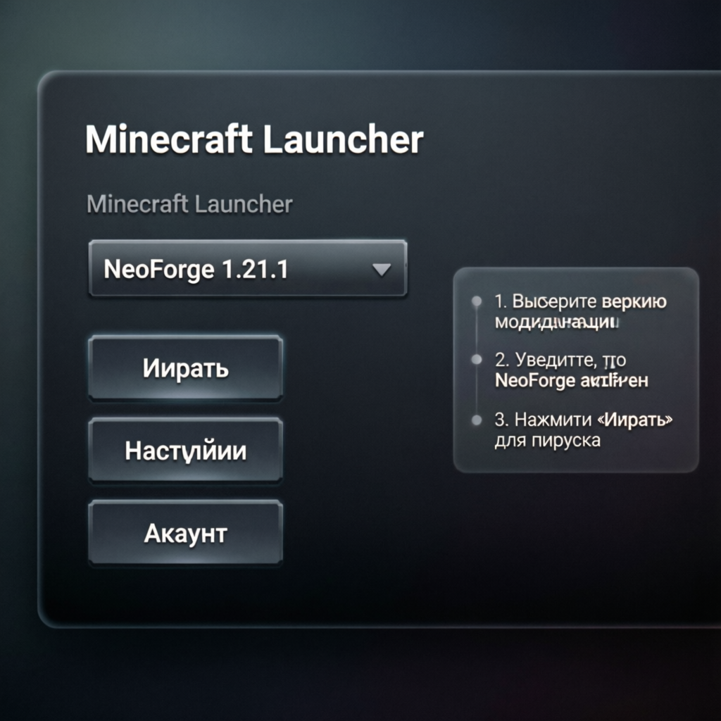 Legacy Launcher - выбор версии NeoForge 1.21.1