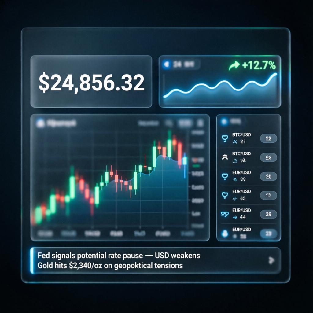 Topstep trading dashboard with profit metrics and financial charts