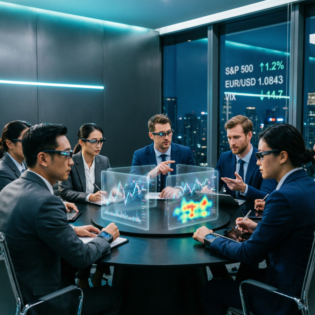 Expert prop firm traders team analyzing charts in modern office