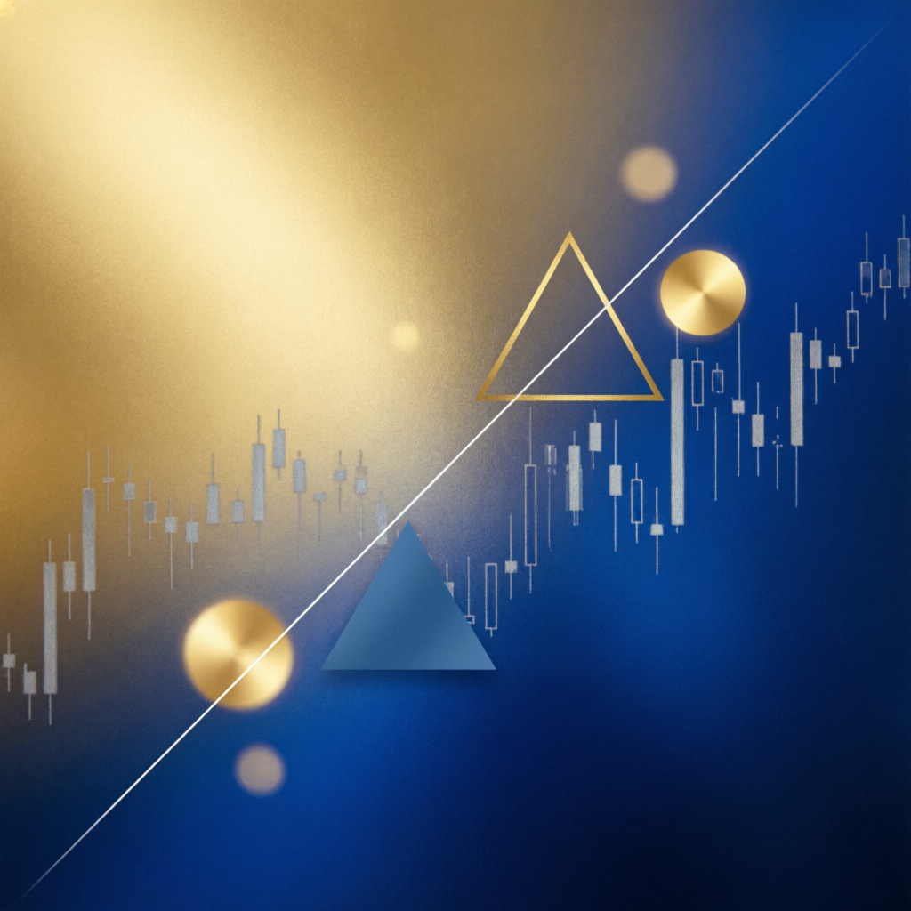 Premium gold and blue gradient background with financial chart patterns for trading hours visualization