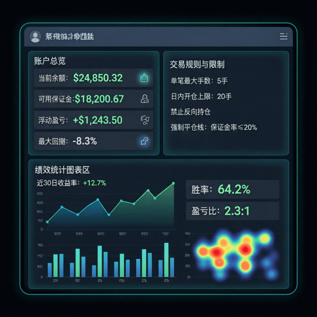 Topstep XFA dashboard showing account metrics and trading rules