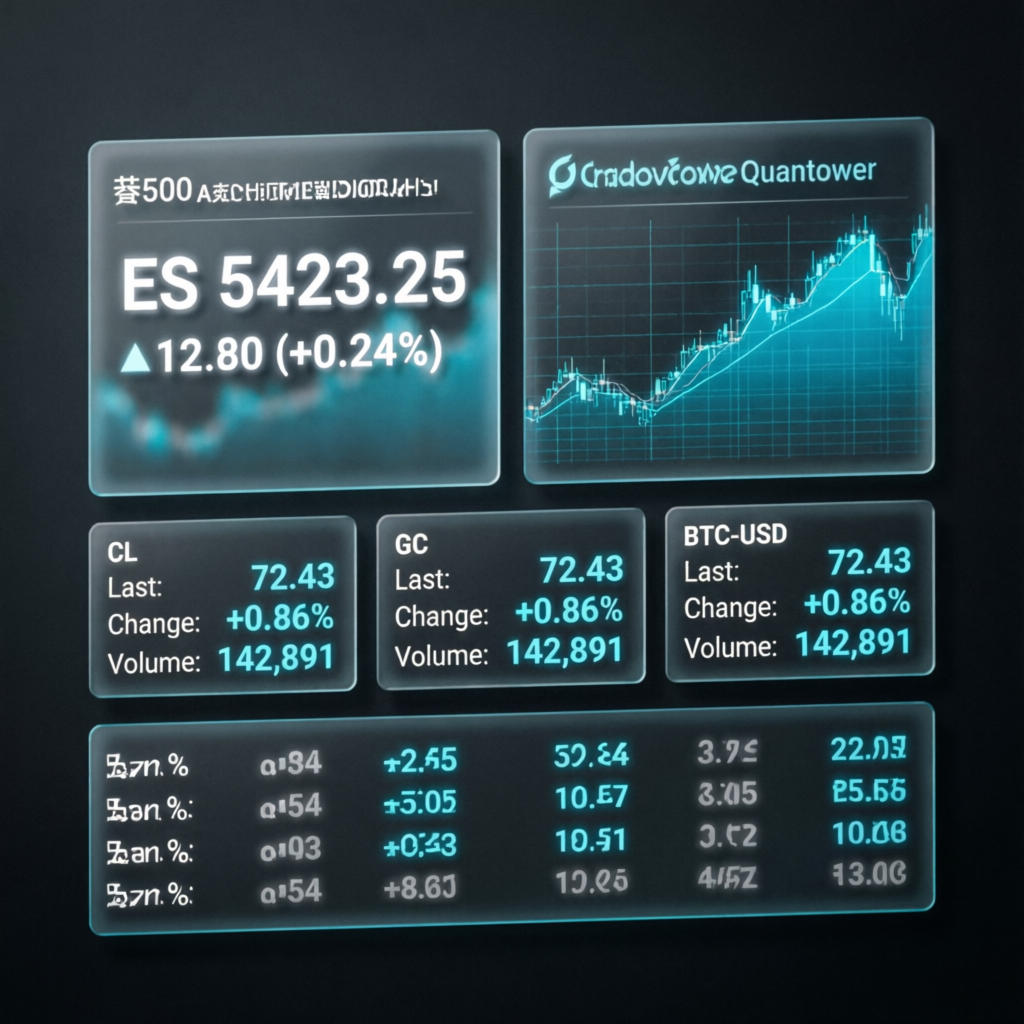 Advanced trading dashboard with Tradovate and Quantower platforms