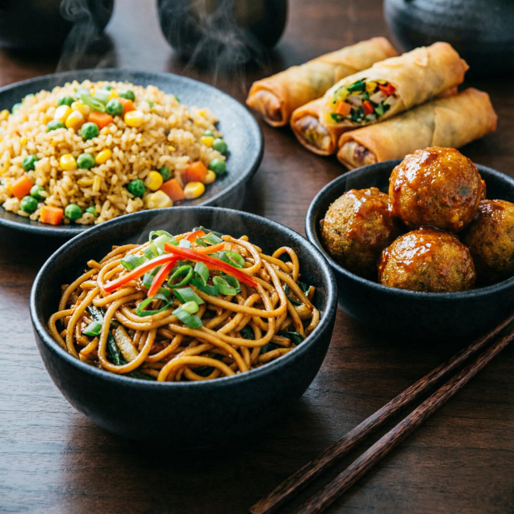 Indo-Chinese vegetarian dishes at pure veg restaurant in Goregaon West