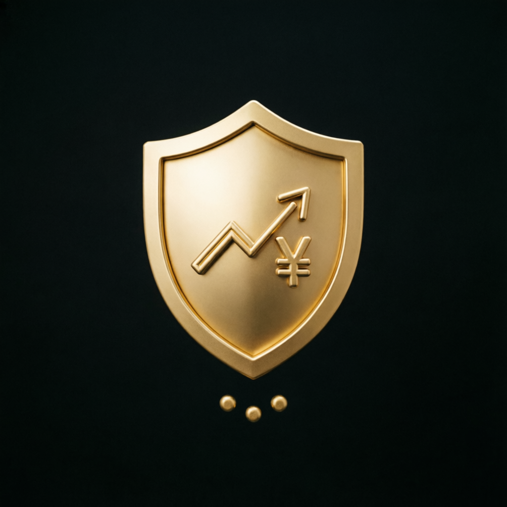 Gold shield protecting trading capital representing risk management in prop firm trading