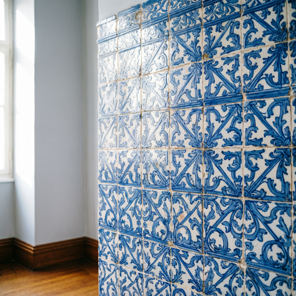 Azulejos portugueses decorativos em parede - Pisos antigos em São José do Rio Preto