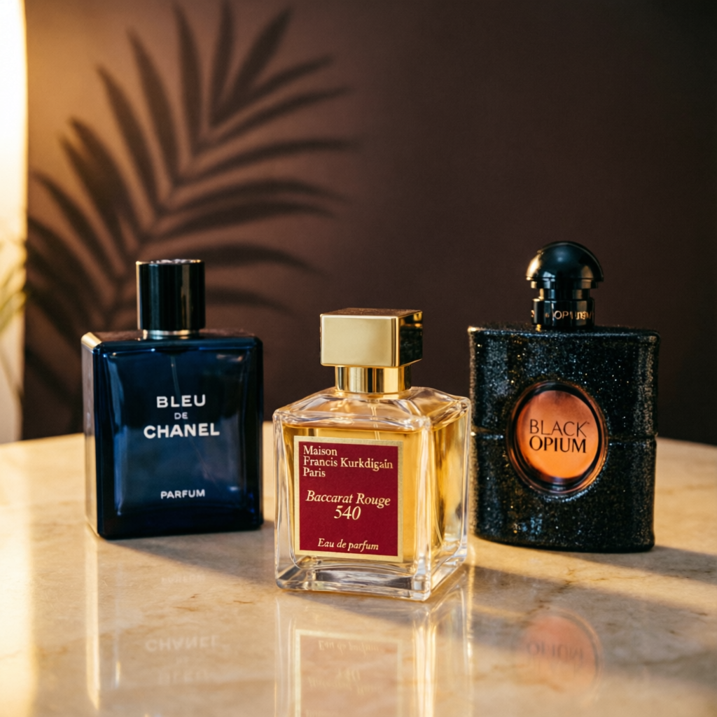 عطرهای لوکس: Bleu de Chanel، Baccarat Rouge 540 و Black Opium