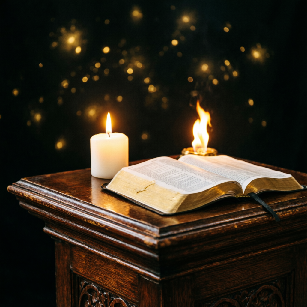 Open Bible on Altar