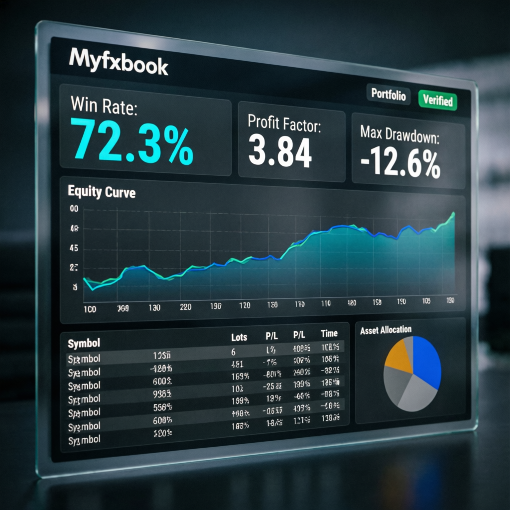 Myfxbook verified trading performance dashboard