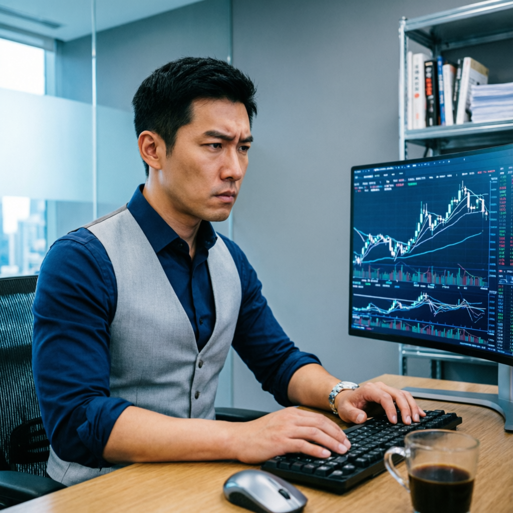 Professional trader analyzing futures charts during Apex trading hours