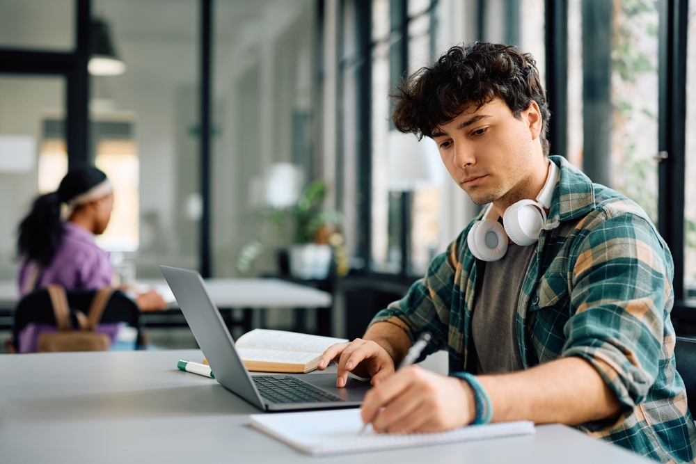 Student on campus Wi-Fi