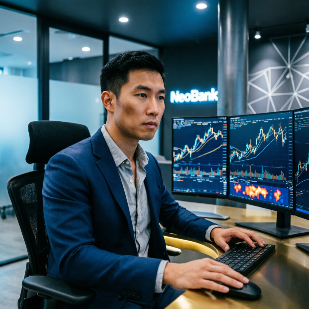 Professional forex trader analyzing Topstep trading charts
