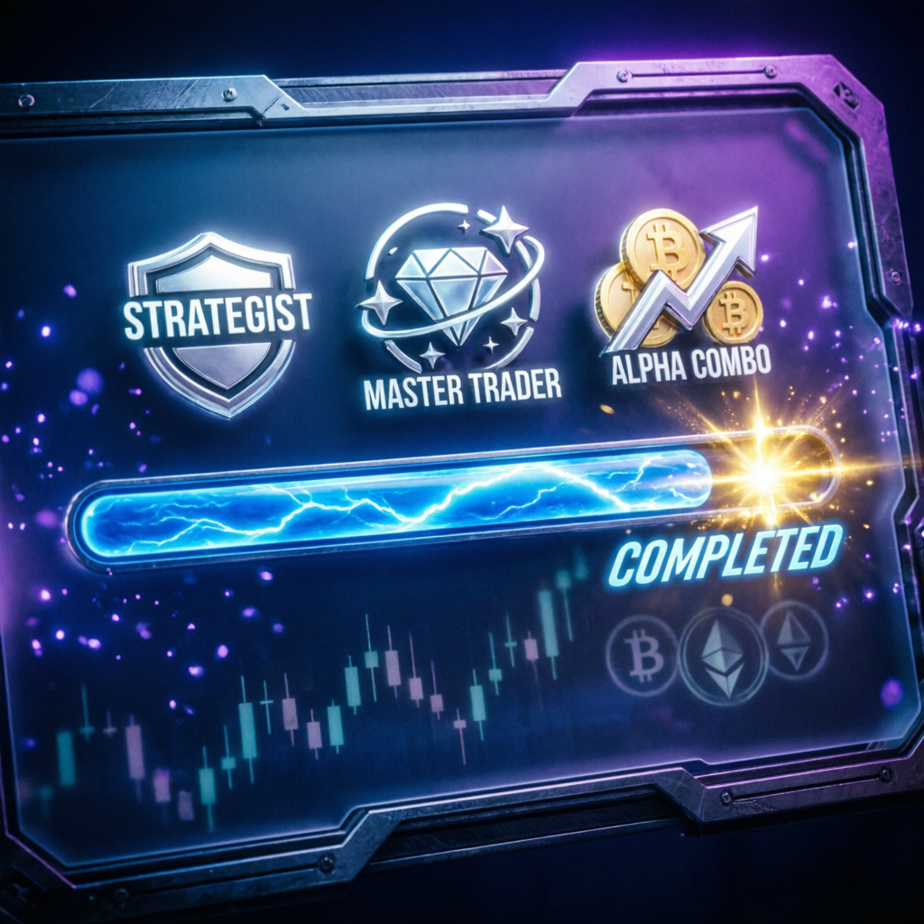 Trading combine challenge completion with achievement badges