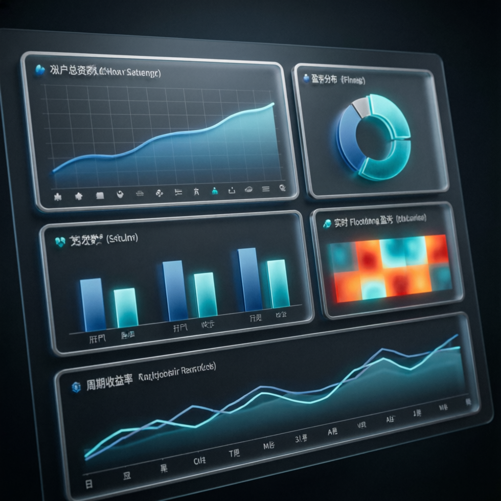 Trading dashboard showing account performance metrics - PFM Capitals Funded Account Management