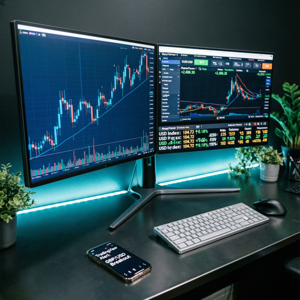 Professional trading desk setup for Maven Trading Passing Service by PFM Capitals