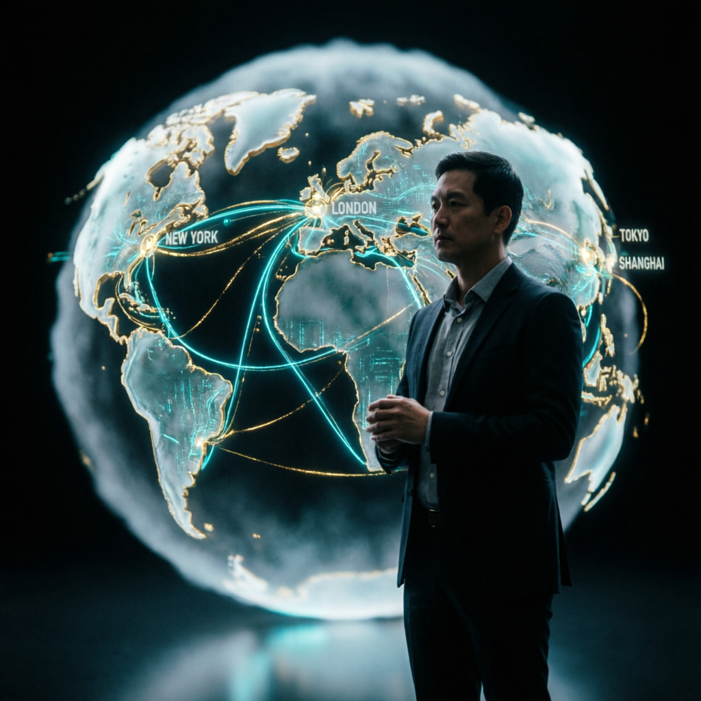 Global trading network connecting traders worldwide