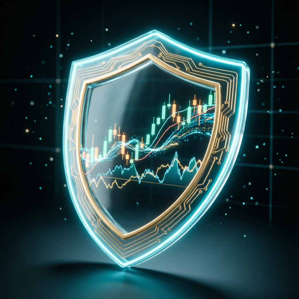 Risk management shield protecting trading account