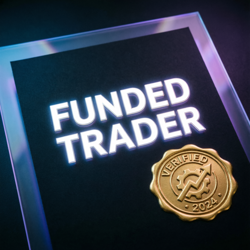 Funded Trader verified certificate with golden seal representing successful prop firm challenge completion