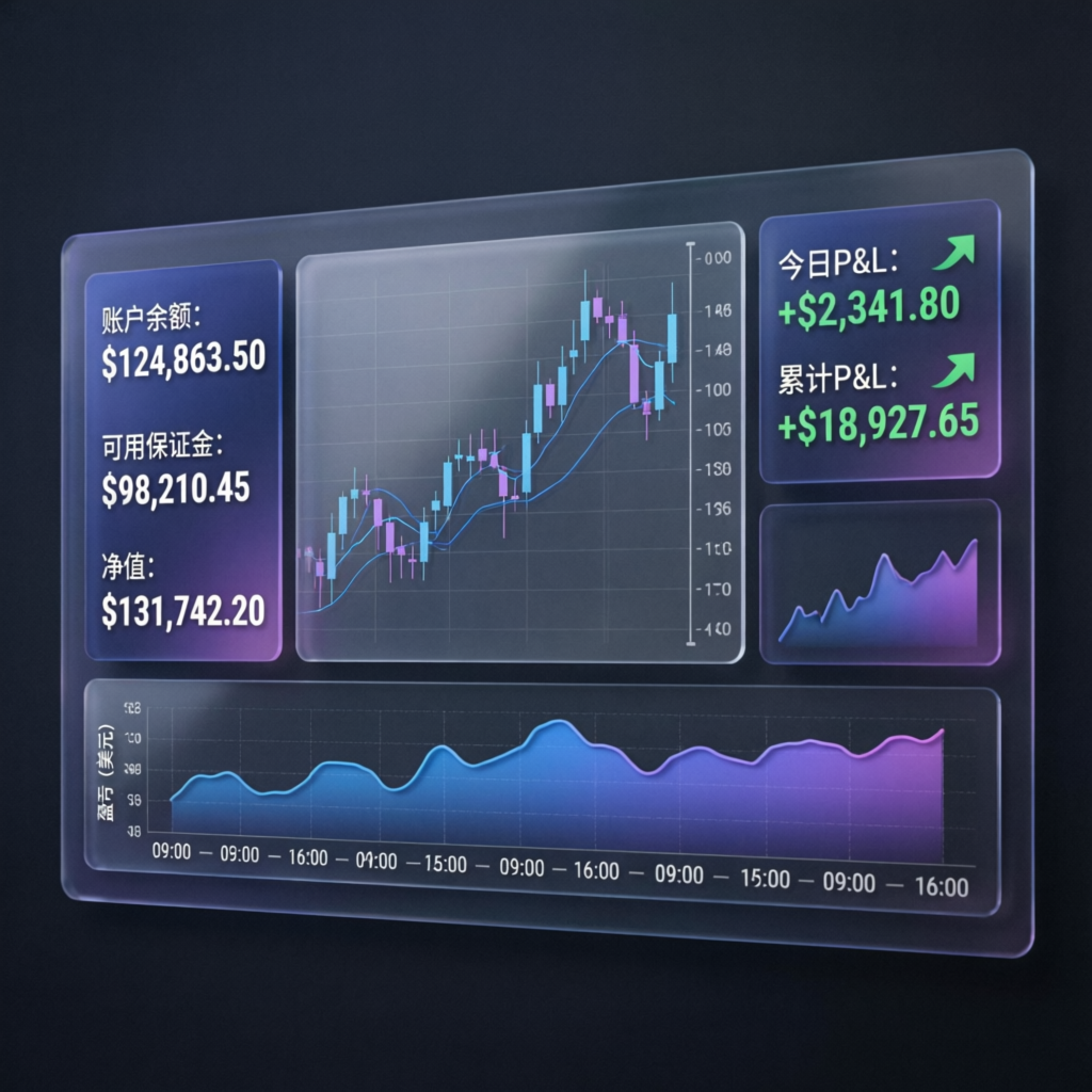 Topstep trading dashboard interface showing account balance, P&L metrics, and futures charts