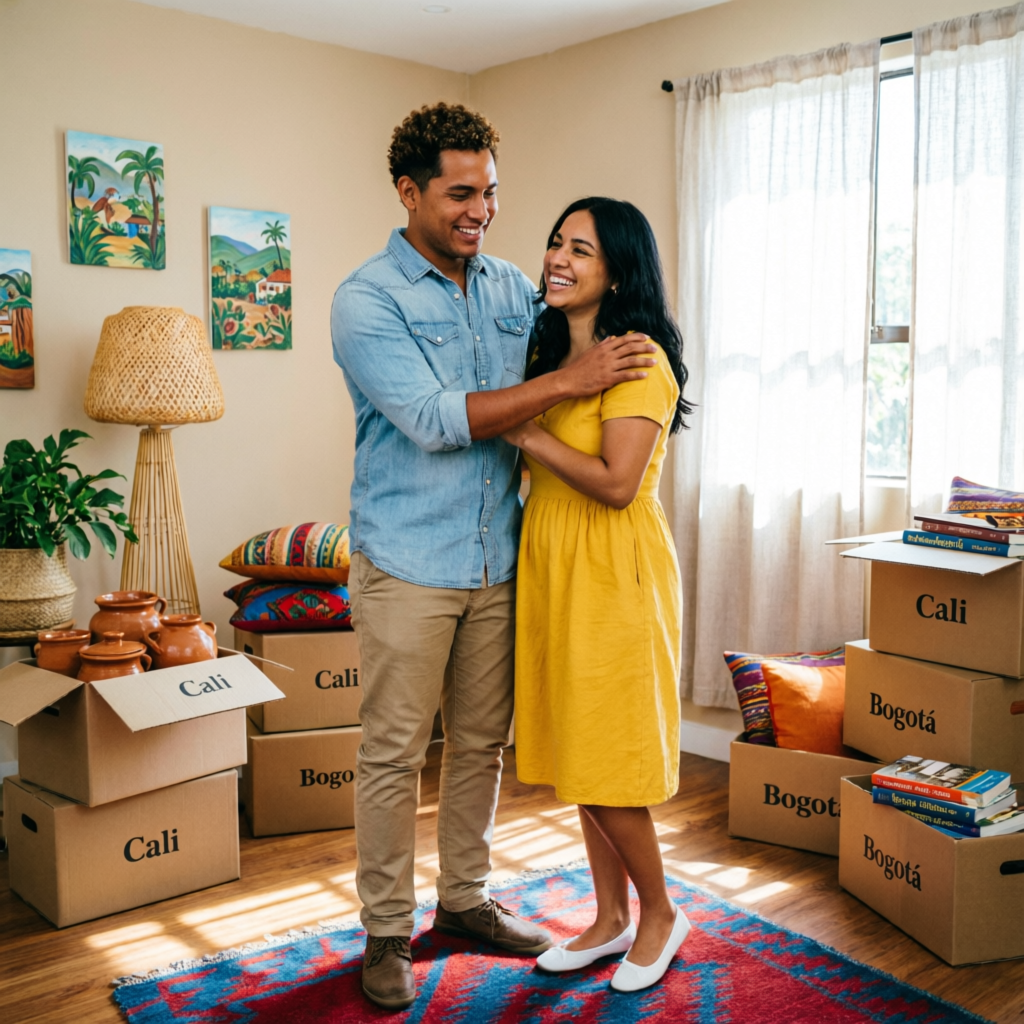 Pareja satisfecha con cambio de vivienda