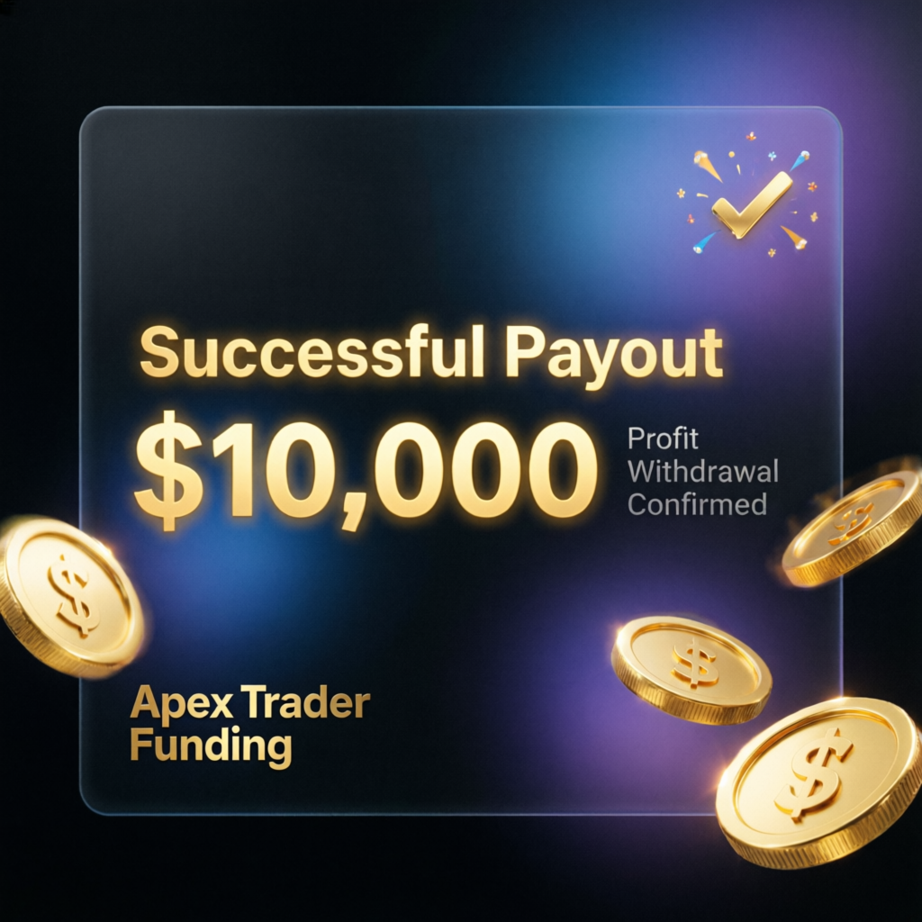 Successful $10,000 payout confirmation from Apex Trader Funding