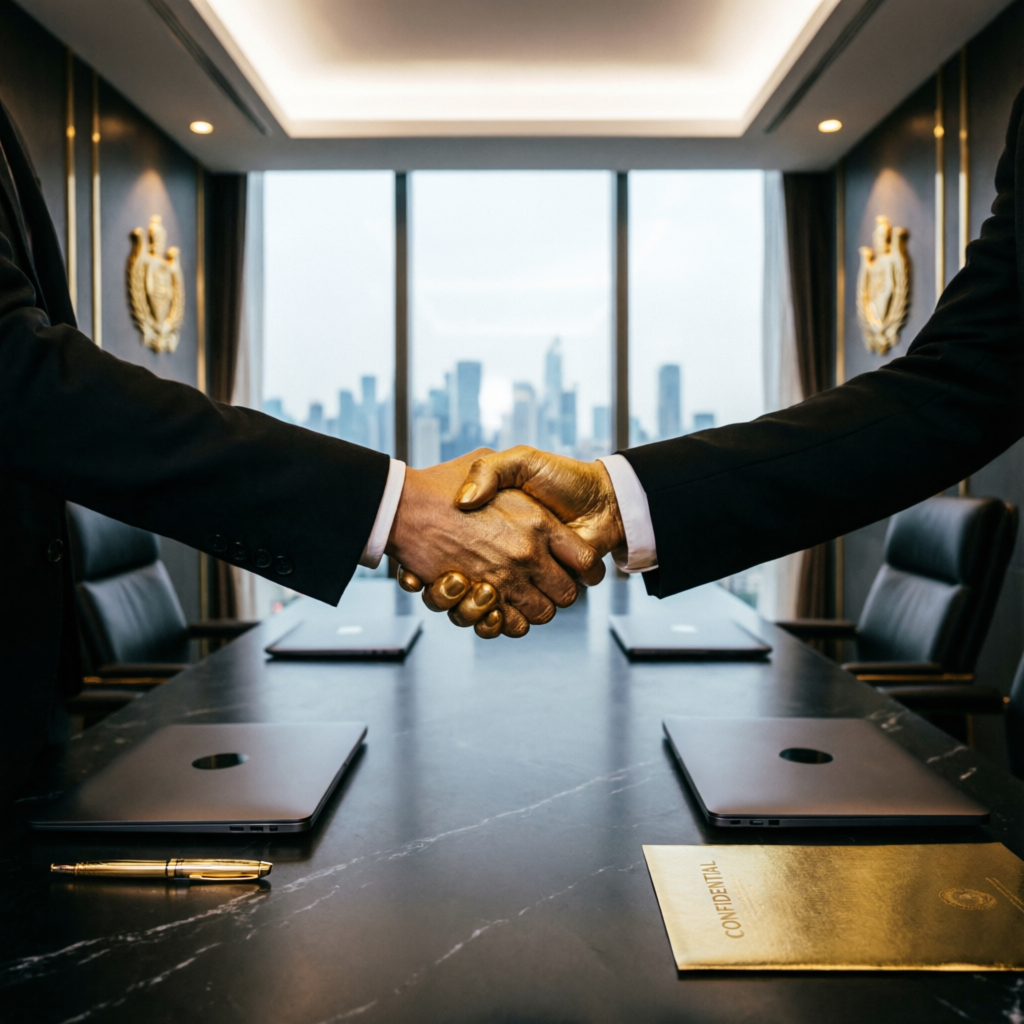 Professional business handshake representing trust and partnership in prop firm services