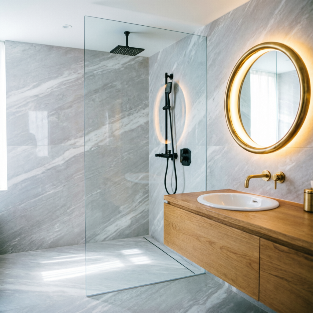 Luxury marble bathroom design in Nagpur