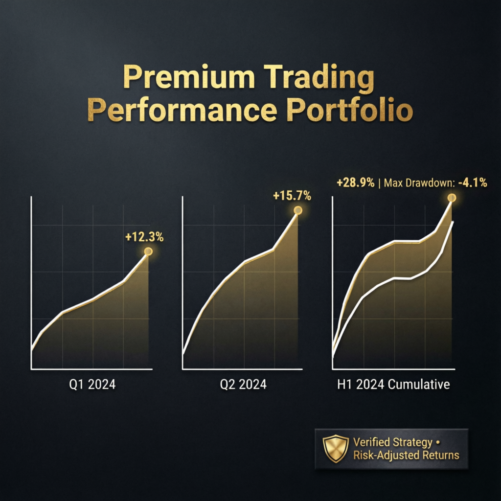 Premium trading performance portfolio showing consistent growth