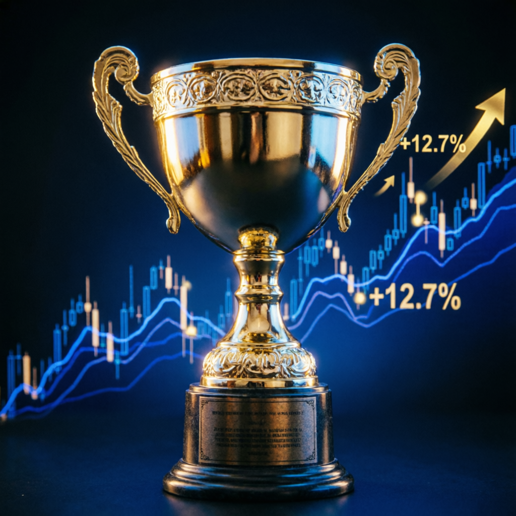 Success trophy representing passing Apex Trader Funding challenge