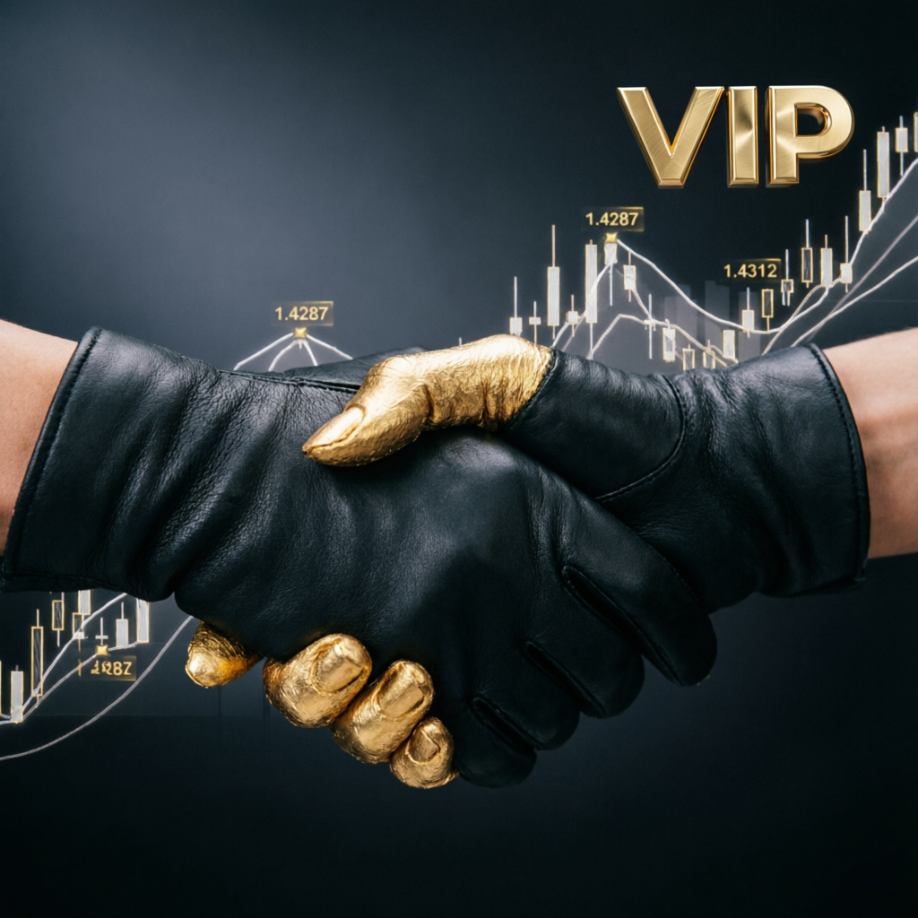 VIP premium financial service handshake