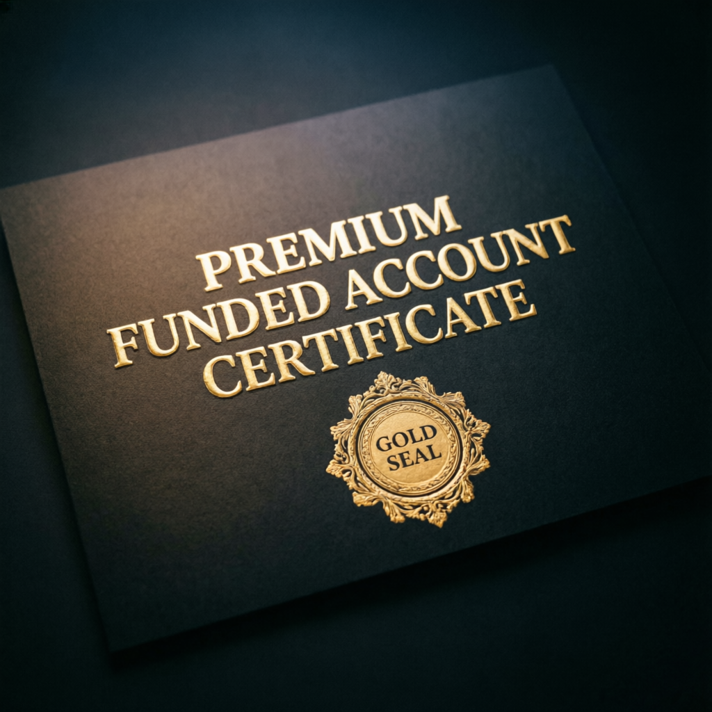 Premium funded account certificate with gold seal