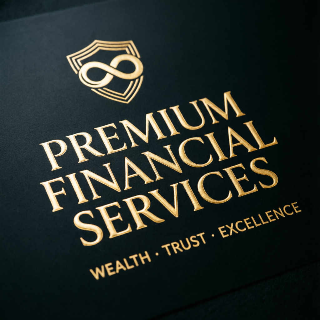Premium financial services branding