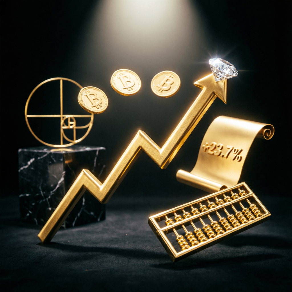 Premium financial success concept with gold chart