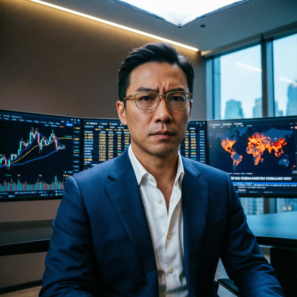 Professional forex trader analyzing charts