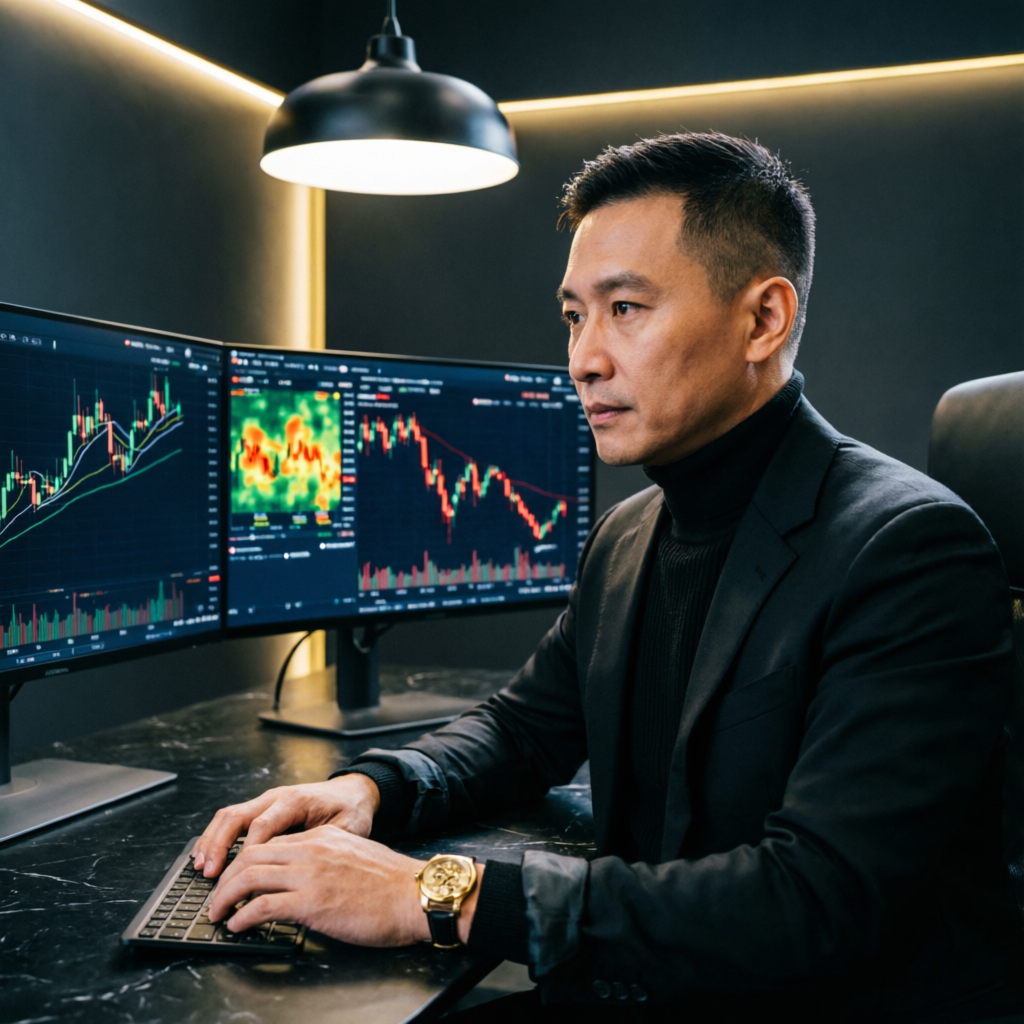 Professional forex trader analyzing Topstep futures charts