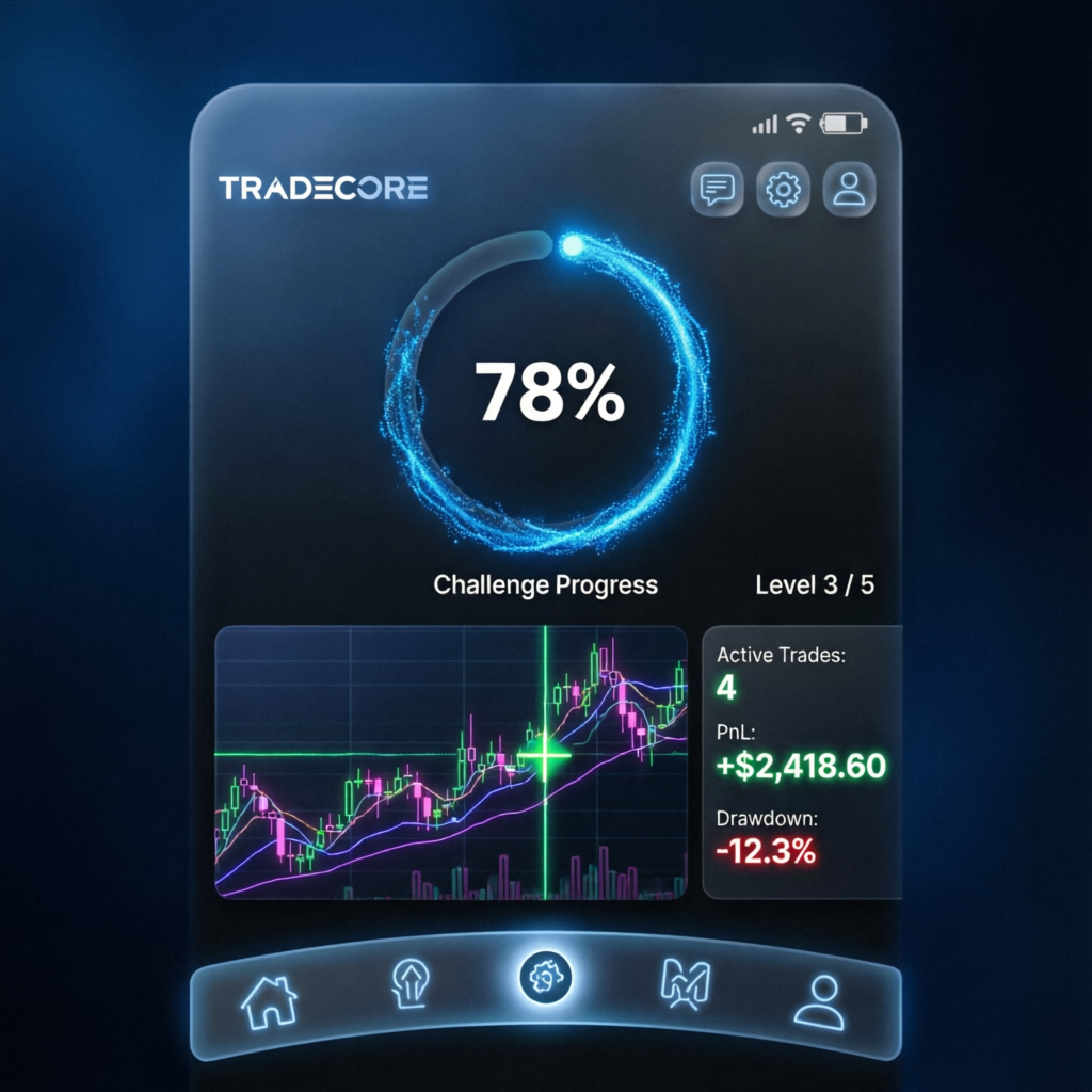 Topstep Challenge Progress Mobile Interface