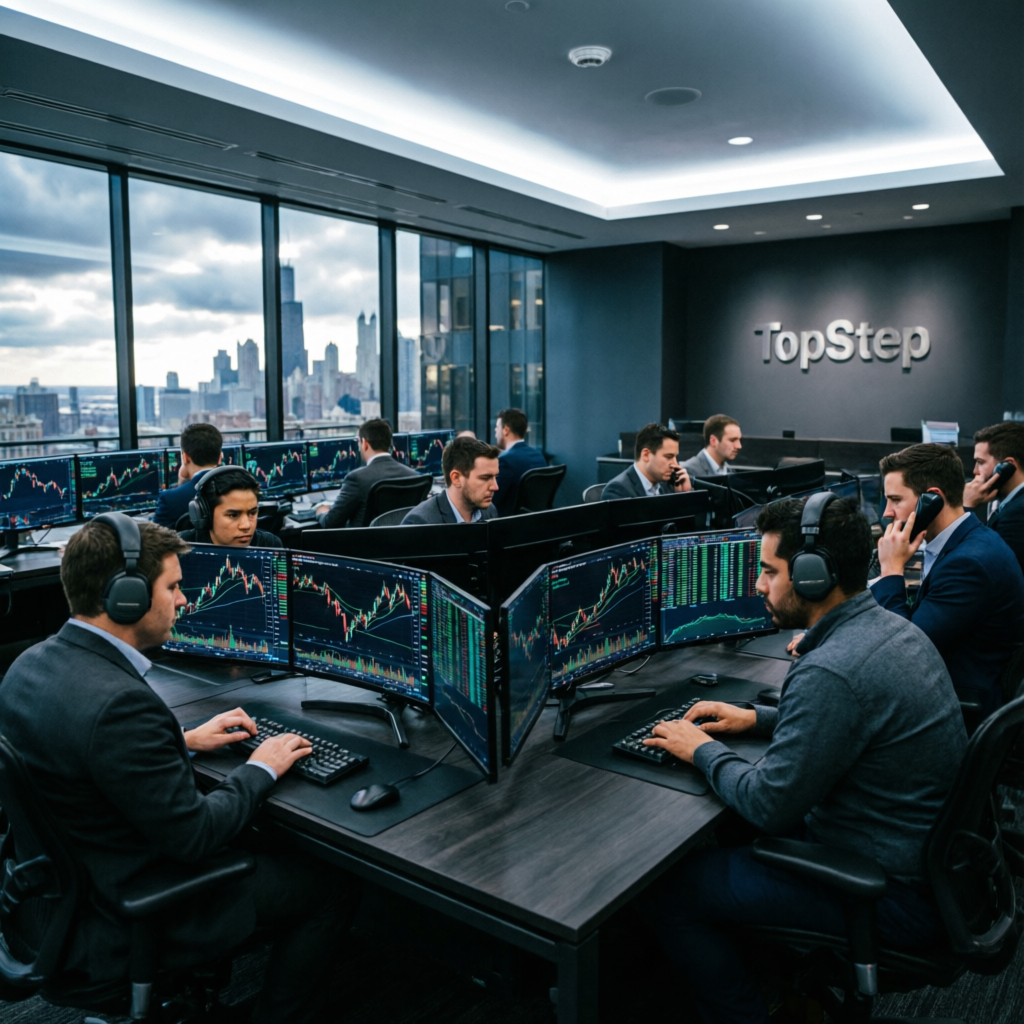 Topstep prop firm trading floor in Chicago