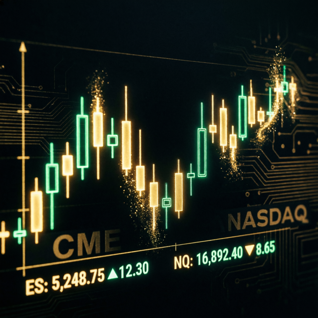 CME and NASDAQ futures trading charts representing prop firm comparison