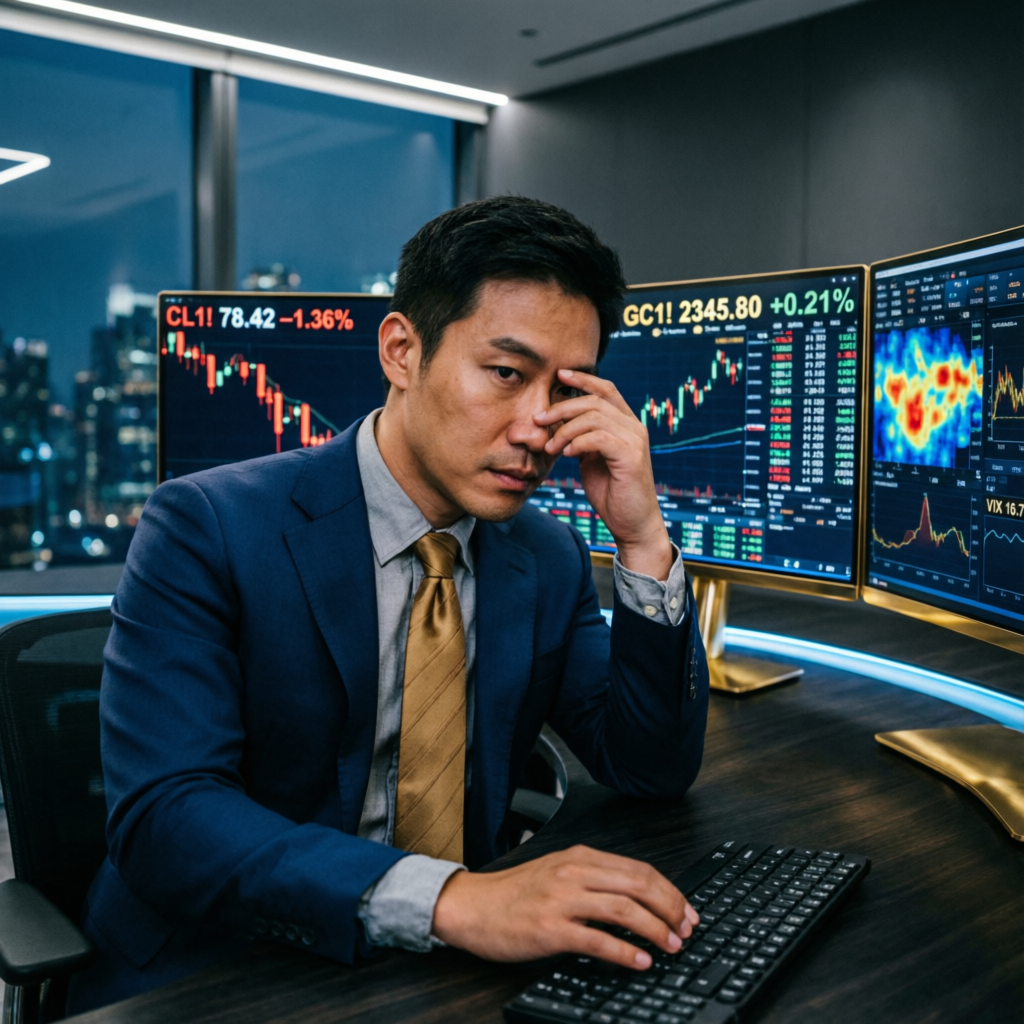 Professional trader analyzing futures market