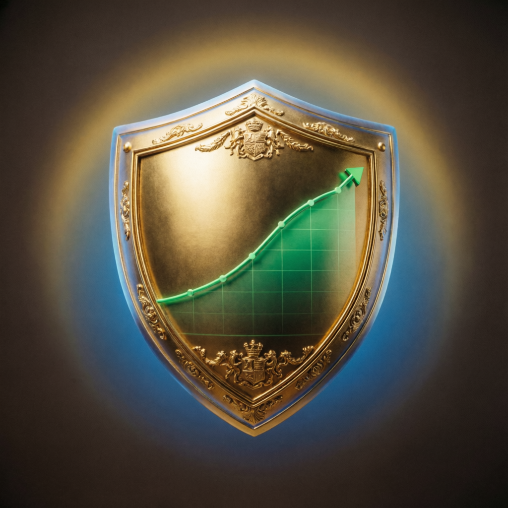 Risk management shield protecting profits