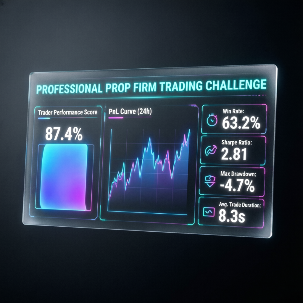 Professional prop firm trading challenge dashboard