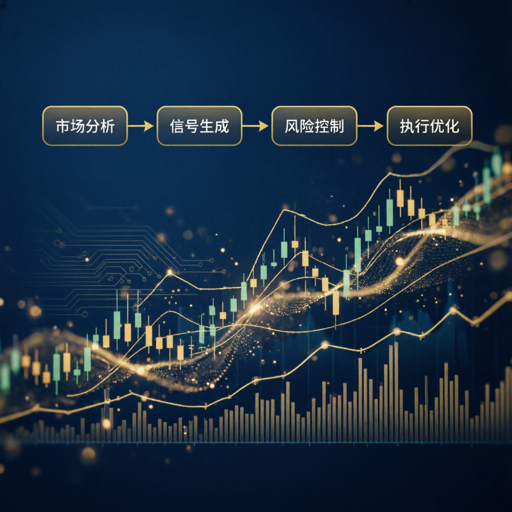 Forex trading strategy flowchart showing market analysis to execution optimization