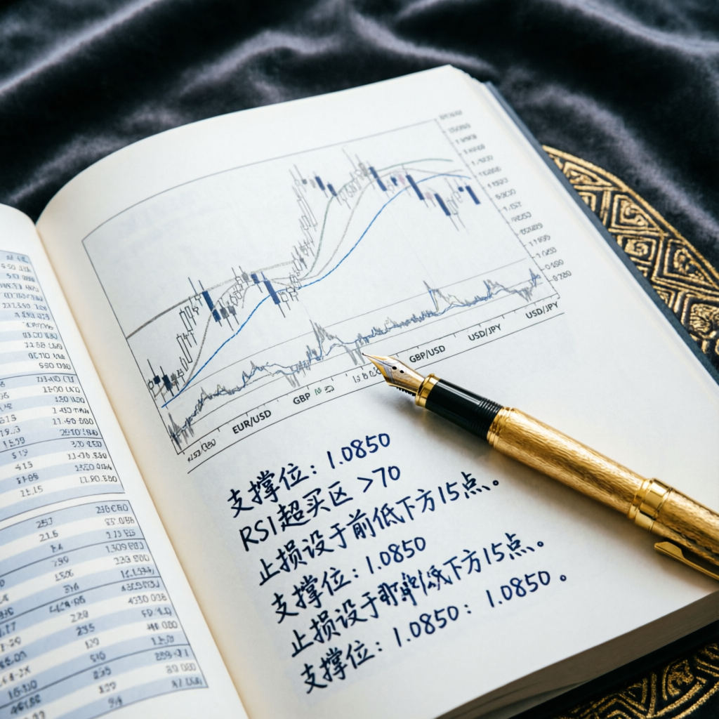 Forex trading strategy guide with charts and analysis notes