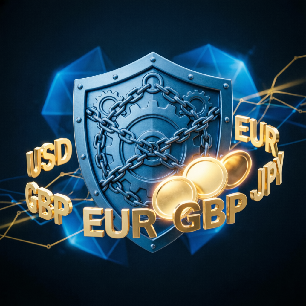 Forex risk management shield protecting currency investments