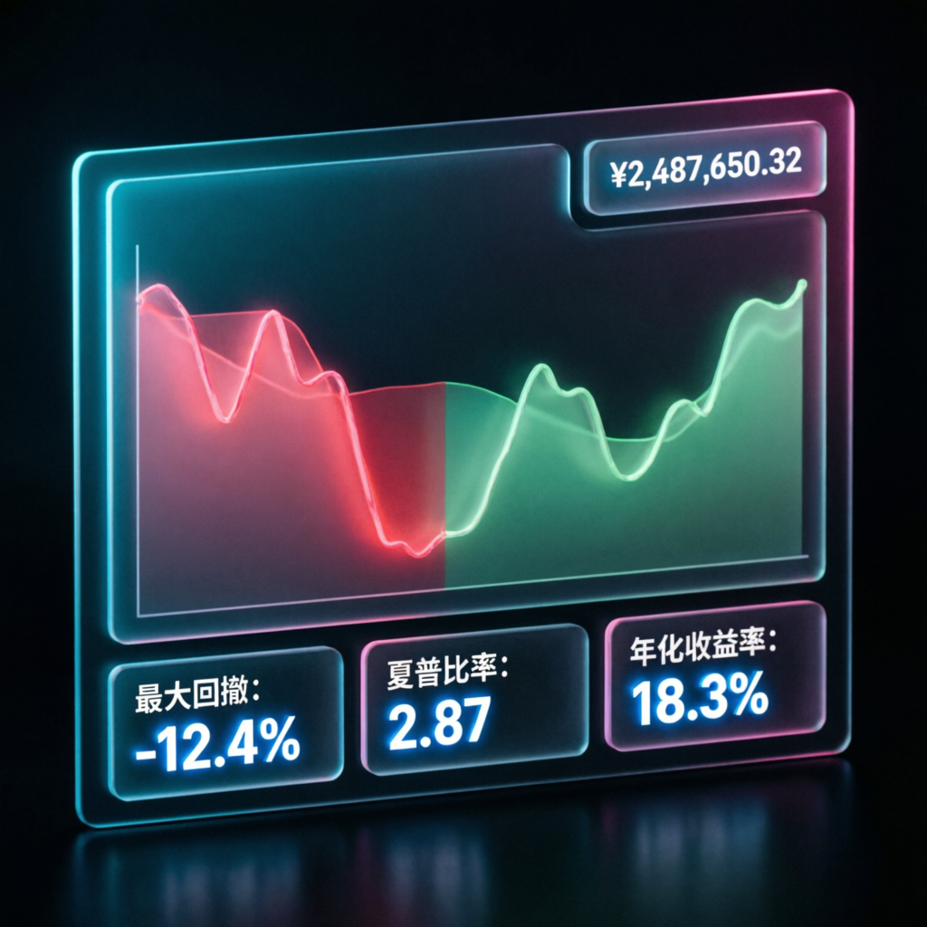 Trading dashboard showing drawdown zones and profit metrics