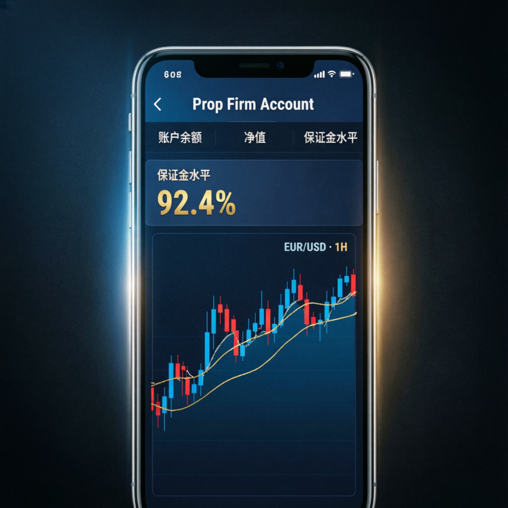 Mobile Trading App Prop Firm Account Management EUR/USD Chart
